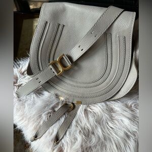 Chloe Saddle Crossbody Bag, Cashmere Grey, medium